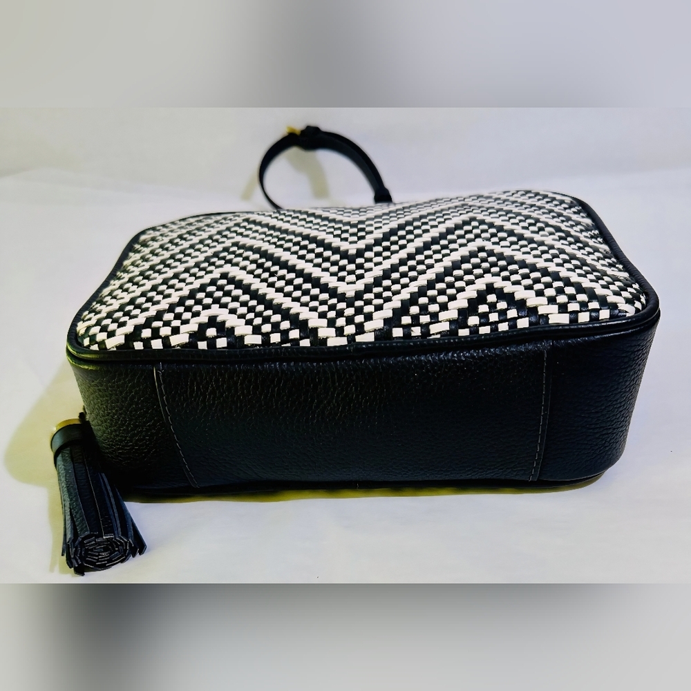 Michael Kors Ginny Medium Woven Leather Crossbody - Picture 6 of 8